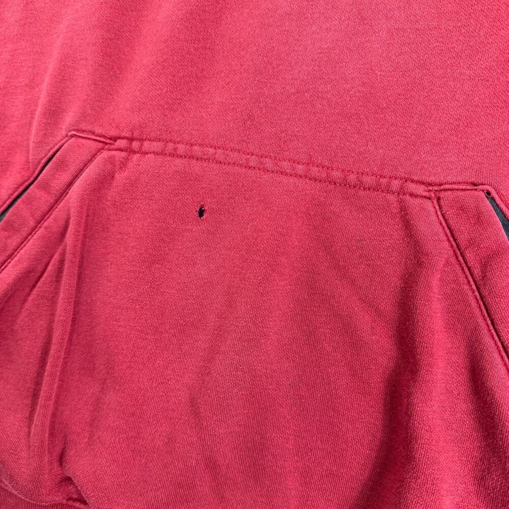 Vintage 90s y2k Red Nike Hoodie Embroidered Swoosh Men's L Sweatshirt Silver Tag - Picture 3 of 6